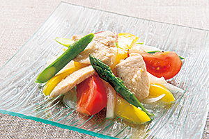 鶏ムネ肉と野菜のカラフルマリネの写真